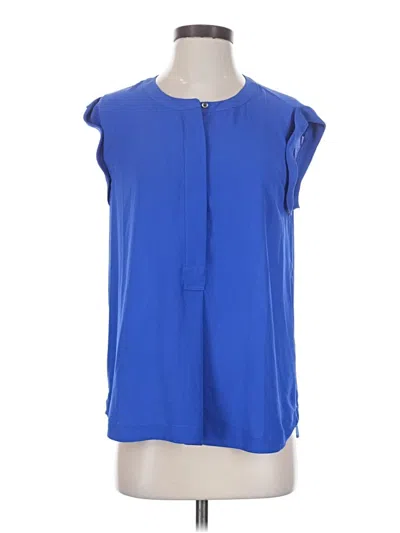Pre-owned Jcrew Short Sleeve Blouse In Blue