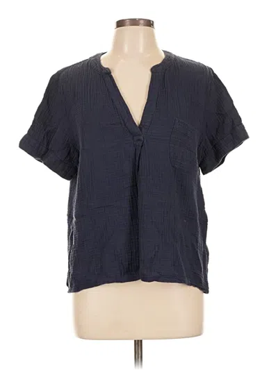 Pre-owned Jcrew Short Sleeve Blouse In Blue