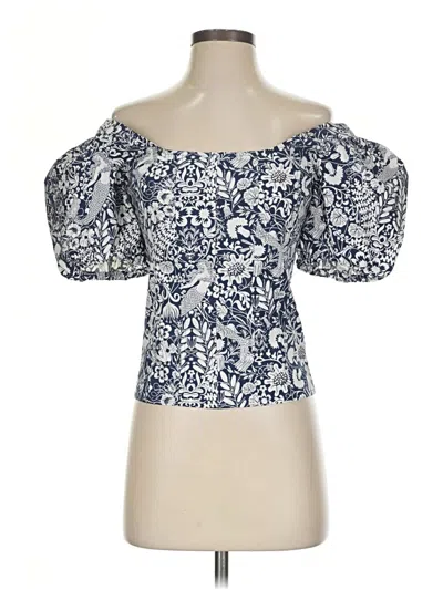 Jcrew Short Sleeve Blouse In Blue