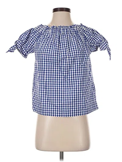 Jcrew Short Sleeve Blouse In Blue