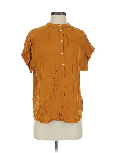 Pre-owned Jcrew Short Sleeve Blouse In Brown