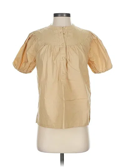 Pre-owned Jcrew Short Sleeve Blouse In Brown