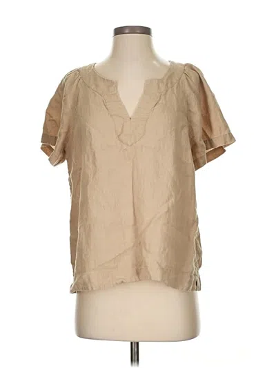 Pre-owned Jcrew Short Sleeve Blouse In Brown