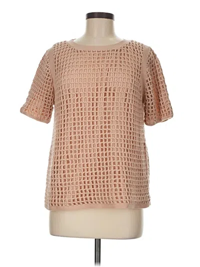 Pre-owned Jcrew Short Sleeve Blouse In Brown