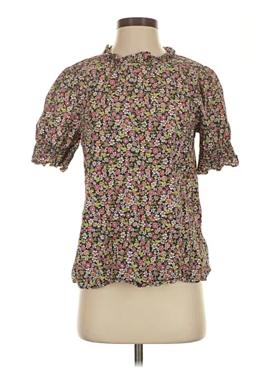 Pre-owned Jcrew Short Sleeve Blouse In Brown
