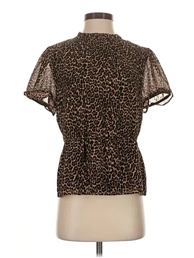Jcrew Short Sleeve Blouse In Brown