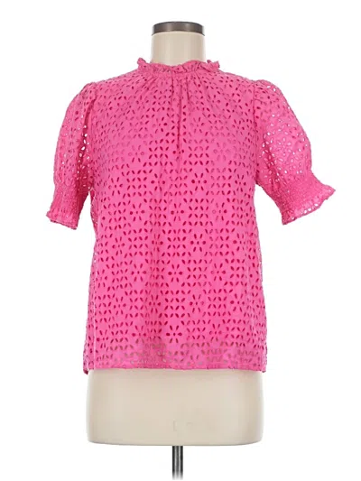 Pre-owned Jcrew Short Sleeve Blouse In Burgundy