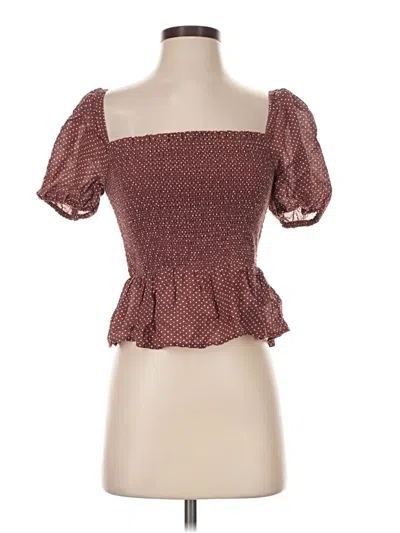 Jcrew Short Sleeve Blouse In Brown