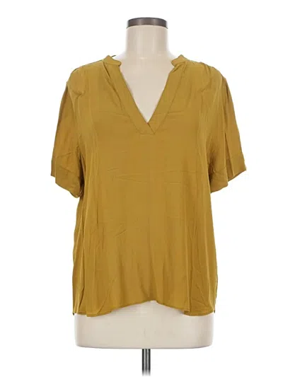 Pre-owned Jcrew Short Sleeve Blouse In Gold