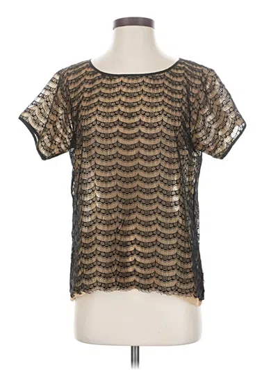 Pre-owned Jcrew Short Sleeve Blouse In Gold