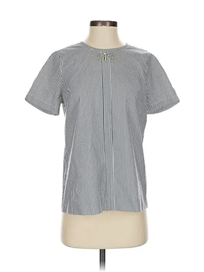 Pre-owned Jcrew Short Sleeve Blouse In Gray