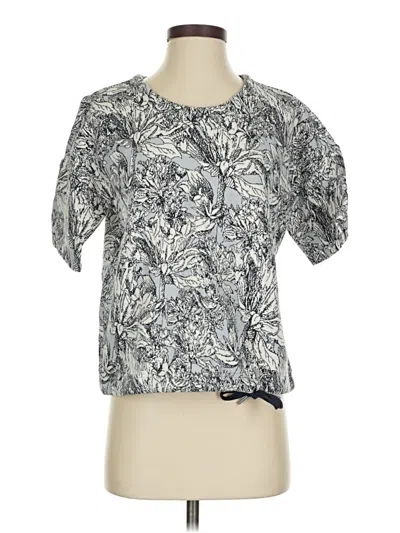 Pre-owned Jcrew Short Sleeve Blouse In Gray