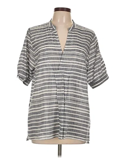 Pre-owned Jcrew Short Sleeve Blouse In Gray
