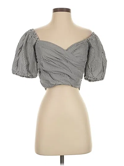 Pre-owned Jcrew Short Sleeve Blouse In Gray