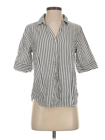 Pre-owned Jcrew Short Sleeve Blouse In Gray