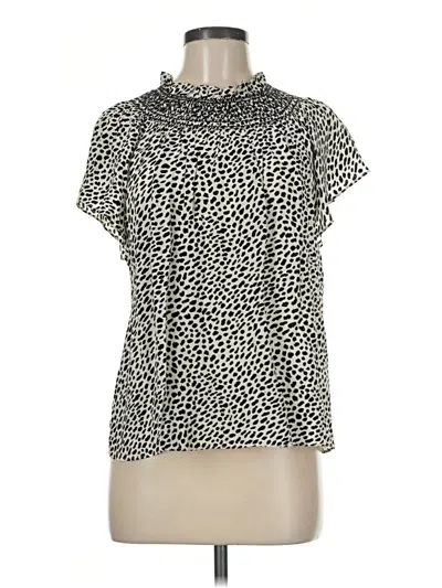 Pre-owned Jcrew Short Sleeve Blouse In Gray