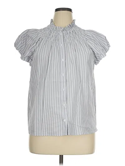 Pre-owned Jcrew Short Sleeve Blouse In Gray