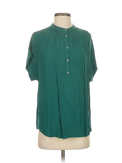 Pre-owned Jcrew Short Sleeve Blouse In Green