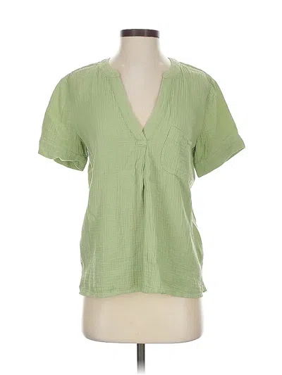 Pre-owned Jcrew Short Sleeve Blouse In Green