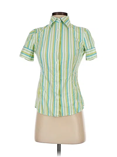 Pre-owned Jcrew Short Sleeve Blouse In Green