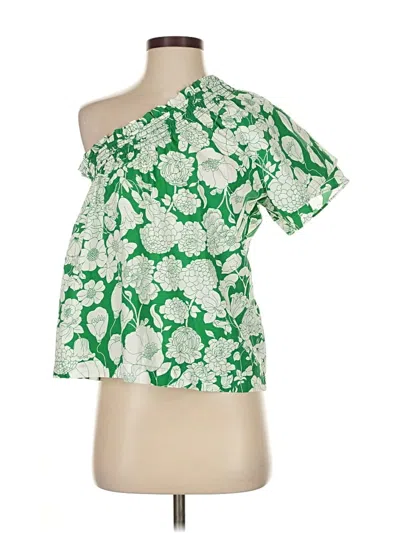 Pre-owned Jcrew Short Sleeve Blouse In Green