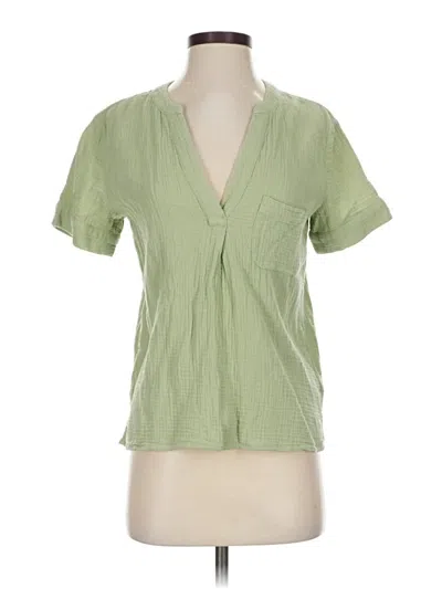 Pre-owned Jcrew Short Sleeve Blouse In Green