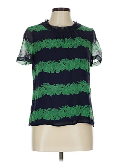 Pre-owned Jcrew Short Sleeve Blouse In Green