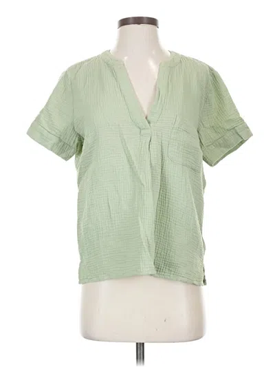 Pre-owned Jcrew Short Sleeve Blouse In Green