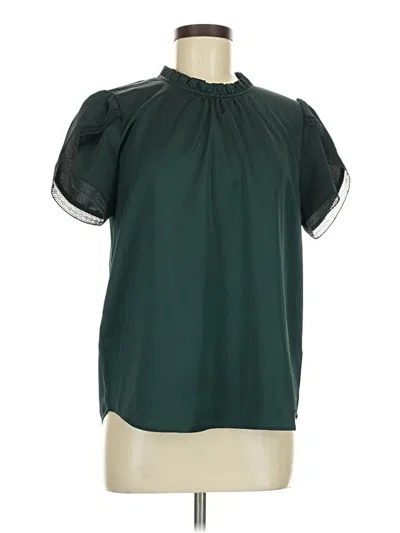 Pre-owned Jcrew Short Sleeve Blouse In Green