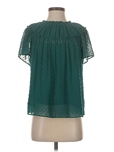 Pre-owned Jcrew Short Sleeve Blouse In Green