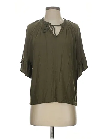 Pre-owned Jcrew Short Sleeve Blouse In Green