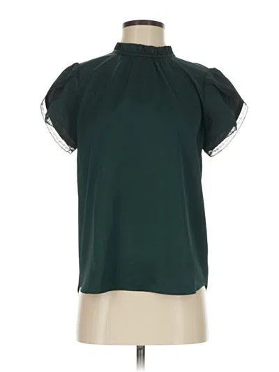 Pre-owned Jcrew Short Sleeve Blouse In Green