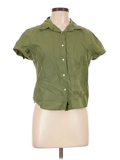 Pre-owned Jcrew Short Sleeve Blouse In Green