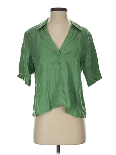 Pre-owned Jcrew Short Sleeve Blouse In Green