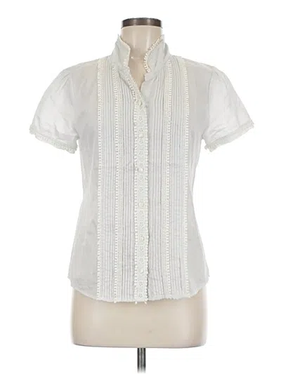 Pre-owned Jcrew Short Sleeve Blouse In Ivory