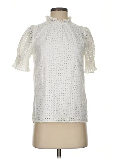 Pre-owned Jcrew Short Sleeve Blouse In Ivory
