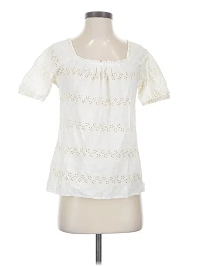 Pre-owned Jcrew Short Sleeve Blouse In Ivory