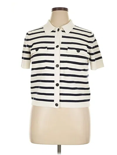 Pre-owned Jcrew Short Sleeve Blouse In Ivory