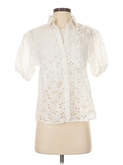 Pre-owned Jcrew Short Sleeve Blouse In Ivory