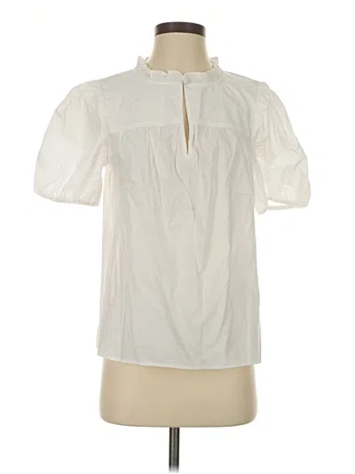 Pre-owned Jcrew Short Sleeve Blouse In Ivory
