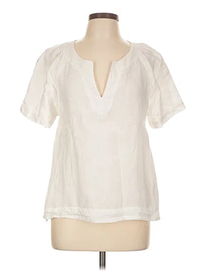 Pre-owned Jcrew Short Sleeve Blouse In Ivory