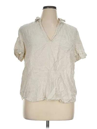 Pre-owned Jcrew Short Sleeve Blouse In Ivory