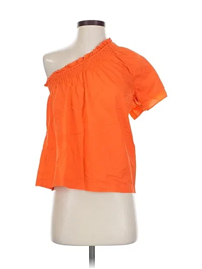 Pre-owned Jcrew Short Sleeve Blouse In Orange