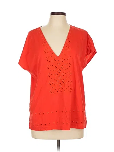 Pre-owned Jcrew Short Sleeve Blouse In Orange
