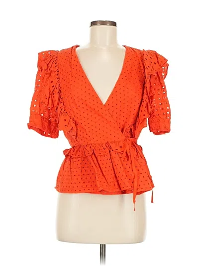 Pre-owned Jcrew Short Sleeve Blouse In Orange