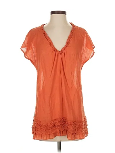 Pre-owned Jcrew Short Sleeve Blouse In Orange