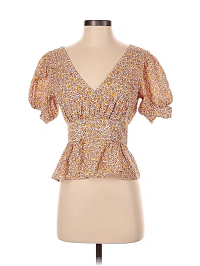 Pre-owned Jcrew Short Sleeve Blouse In Orange