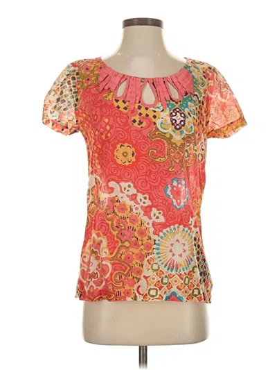 Pre-owned Jcrew Short Sleeve Blouse In Orange