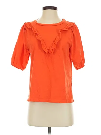 Pre-owned Jcrew Short Sleeve Blouse In Orange