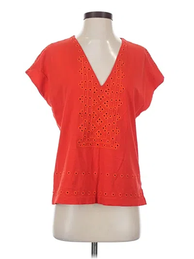 Pre-owned Jcrew Short Sleeve Blouse In Orange